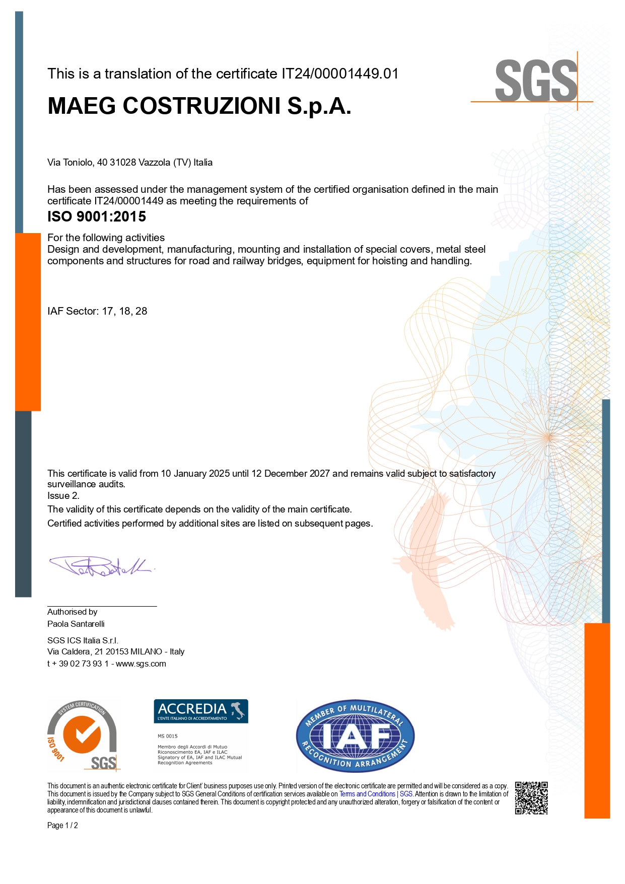 UNI EN ISO 9001:2015